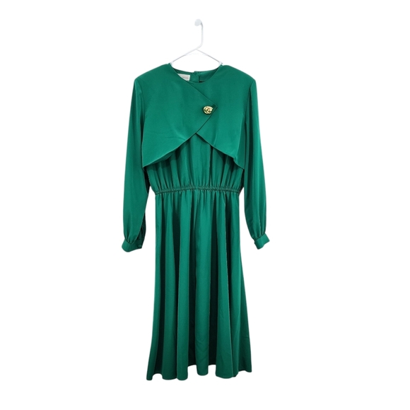 Hana Sung Vintage Women's Plus Size Gold Button Blazer Midi Dress - 14 - Picture 1 of 8